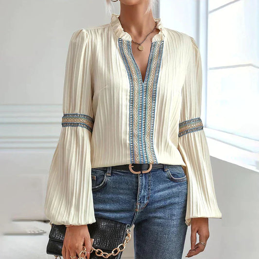 Amalie - Top Chic de manga larga albaricoque